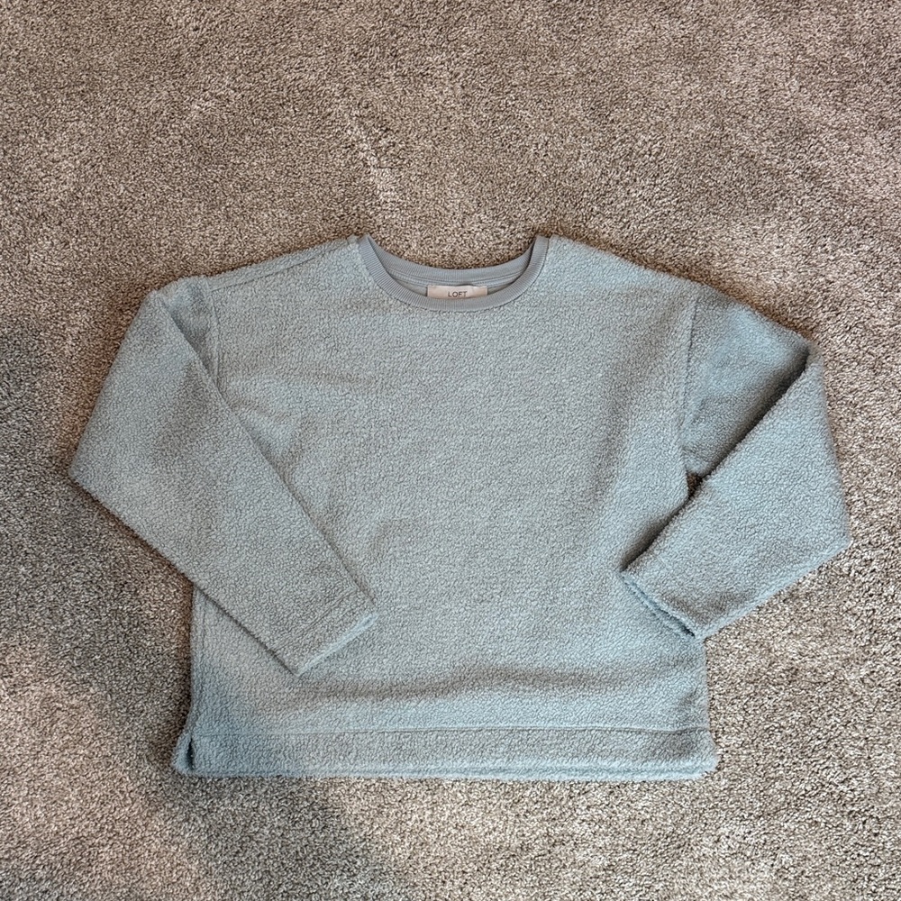 LOFT Light Blue Women's Crew Neck Sweatshirt